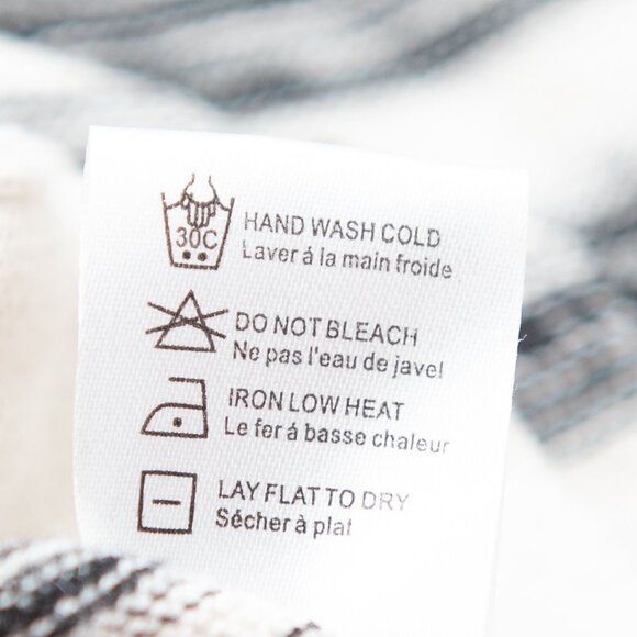 Chaser Cardigan Fringe Trim Drape Front Long Sleeve Cream Black Grey Size Small - Picture 5 of 6